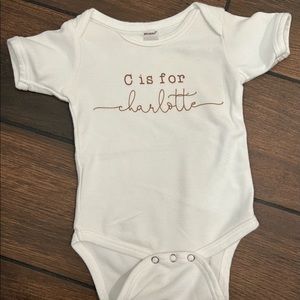 C is for Charlotte Onesie. 3-6 months.